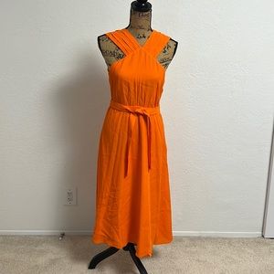 Brand new orange over the knee dress